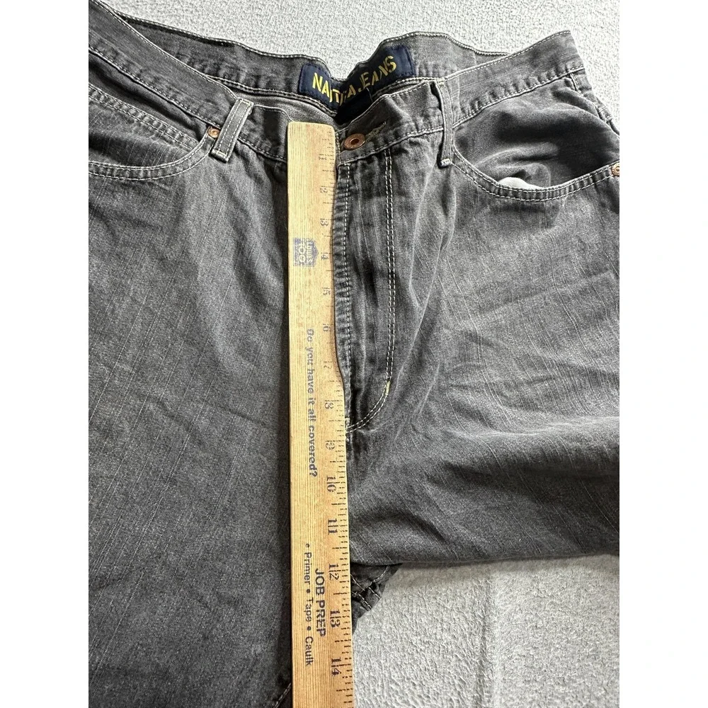 VTG Nautica Jeans Company Jeans Mens 36x32‎ Gray Denim Straight Leg Paint Marks